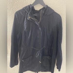 Signature Stdio Women's Black Hooded Utility‎ Jacket Size Large